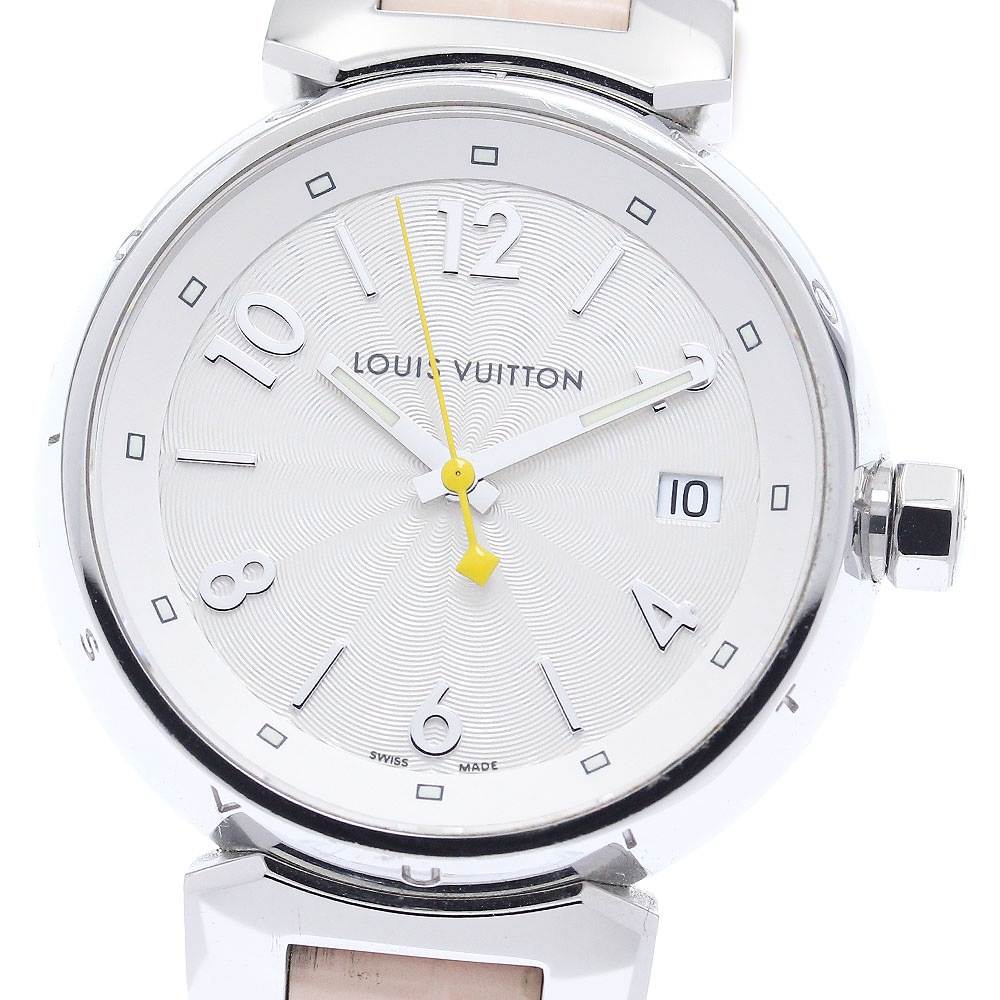 ルイ・ヴィトン LOUIS VUITTON Q1313 タンブール ホログラム デイト クォーツ レディース 箱・保証書付き_932804【中古】