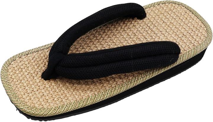 雪駄 メンズ ジュート天 ブラック メッシュ鼻緒 ゴム底 日本製(ブラック, 26.0 cm F)