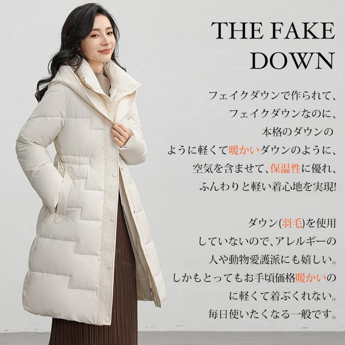 ダウンコート ロングコート 中綿ダウンコート 冬新作 レディース 冬 ダウンジャケット ロングコート軽量 フード付き アウター 前開き 厚手