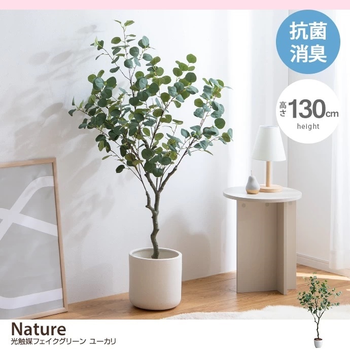 消臭・抗菌効果のある光触媒【高さ130cm】Nature 光触媒人工観葉植物 ユーカリ フェイクグリーン 人工観葉植物 光触媒 空気清浄 消臭 抗菌 防汚 ホルムアルデヒド分解 メンテナンス不要