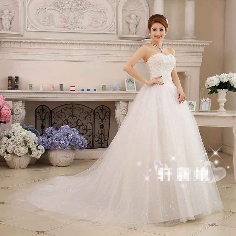 豪華トレーンウェディングドレス/チャイナドレス/フリルドレス/二次会ドレス/パーティー披露宴結婚写真撮影専用フォマールドレス/プリンセス風/韓国演出服カラードレスロングワンピース