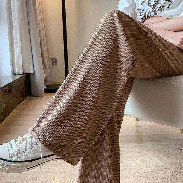 女性の夏のアイスシルクワイドバンディングパンツDMESW-PTS-STS14442935