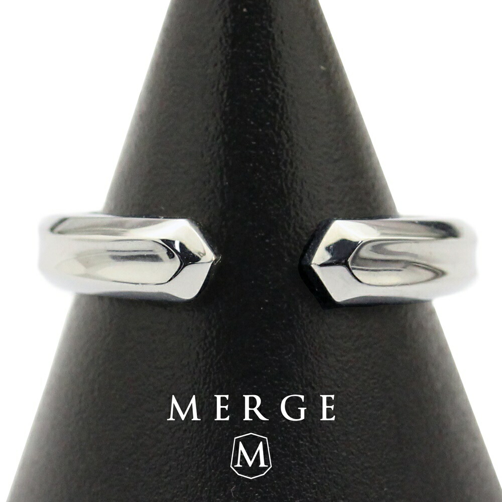 マージ 指輪 メンズ メンズリング ステンレス リング 艶あり フォークリング シルバー 大人 シンプル 普段使い 選べるサイズ 15号～23号 おしゃれ プレゼント 男性 誕生日 結婚祝い 結婚記念