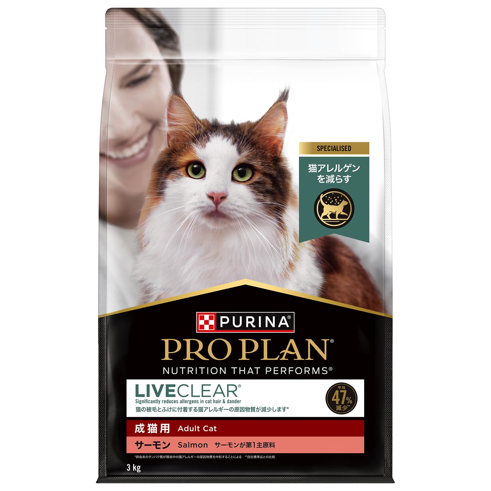 ピュリナ プロプラン キャットフード ドライ リブクリア 成猫用 サーモン 3ｋｇ