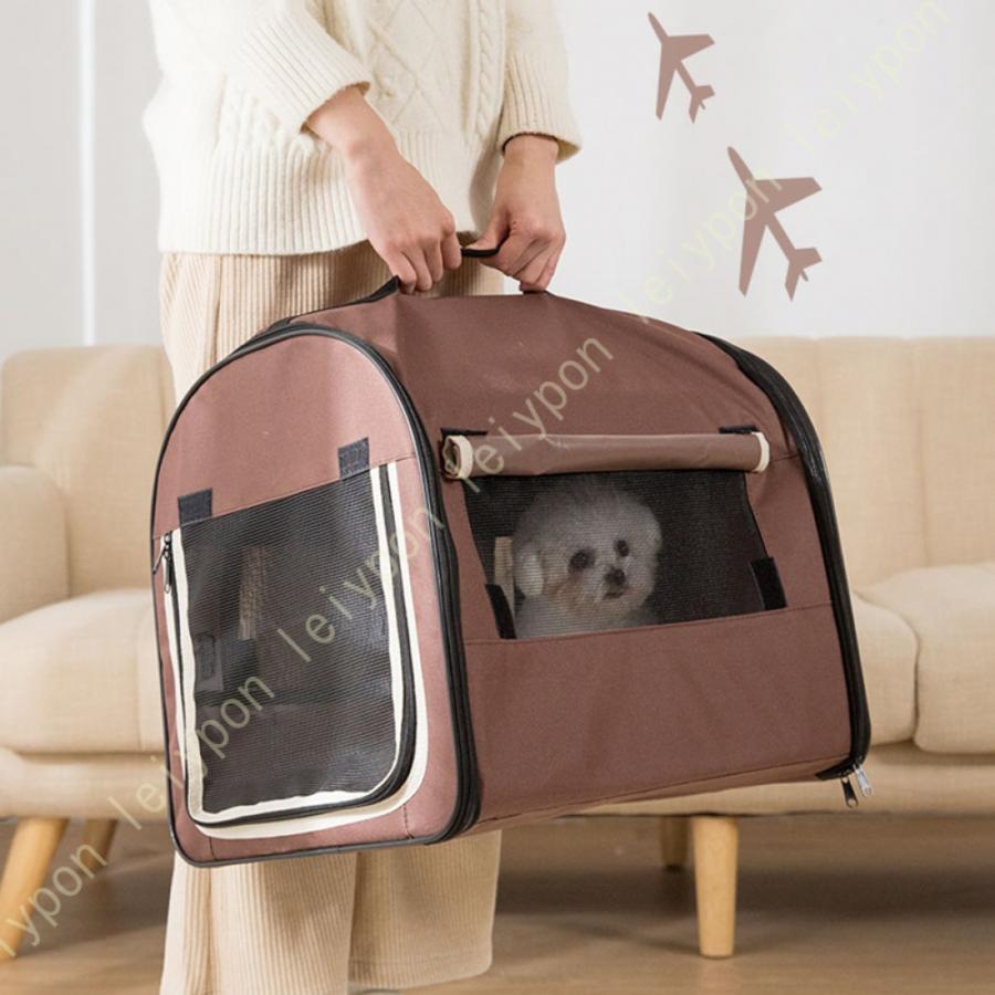 ペットキャリー バッグ リュック 犬猫用バックパック いぬ ねこ 小型犬 猫用 立体空間 折りたたみ式 持ち運べ 透明 メッシュ 通気性 安定性抜群 手提げ 散歩