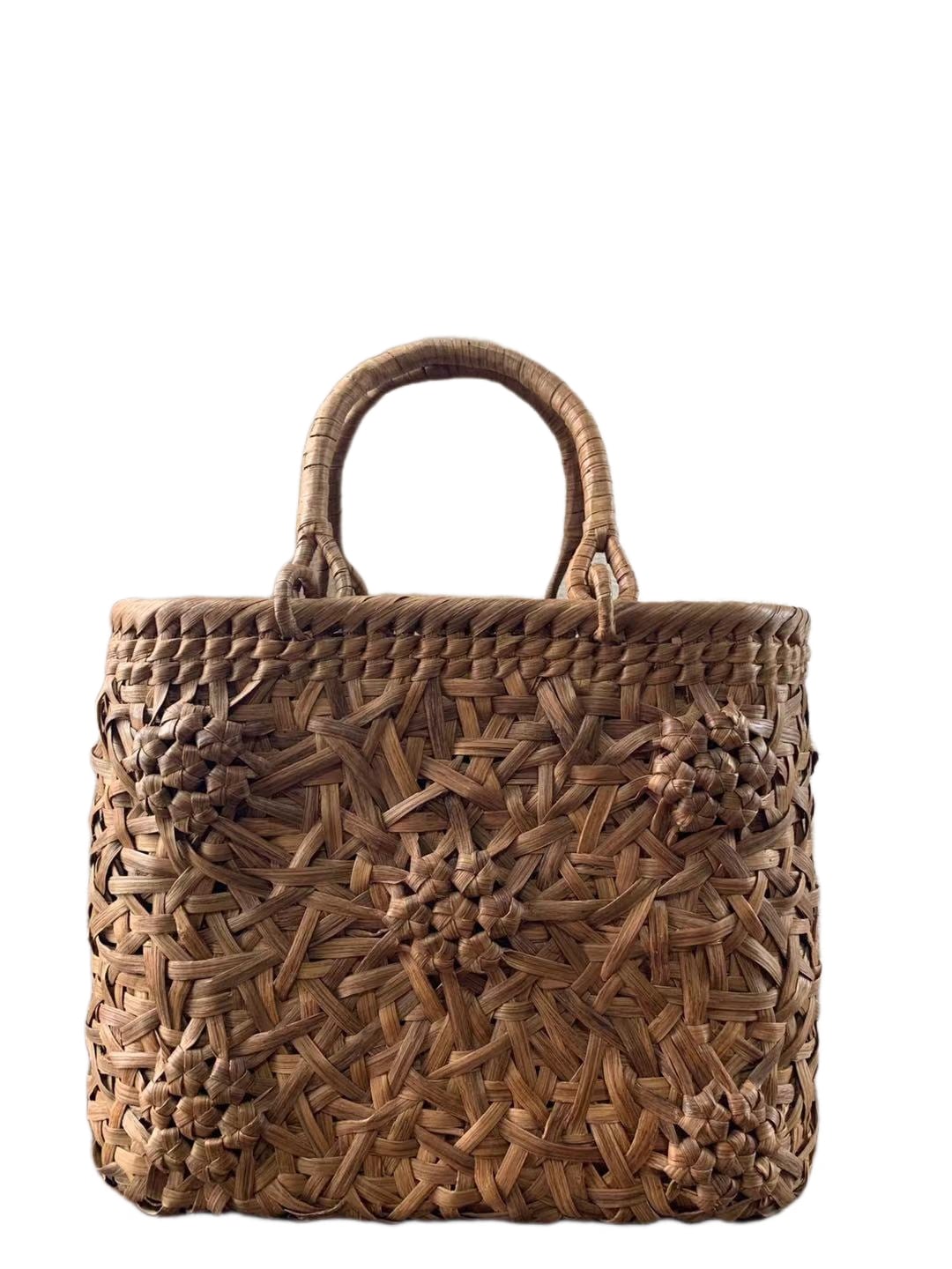 山葡萄 山葡萄かごバッグ 手作り 籠バッグ 乱れ編み花編み 和服バッグ ゆかたバッグ レディースバッグ (約)幅31本体高さ24.5マチ12cm 19,880円