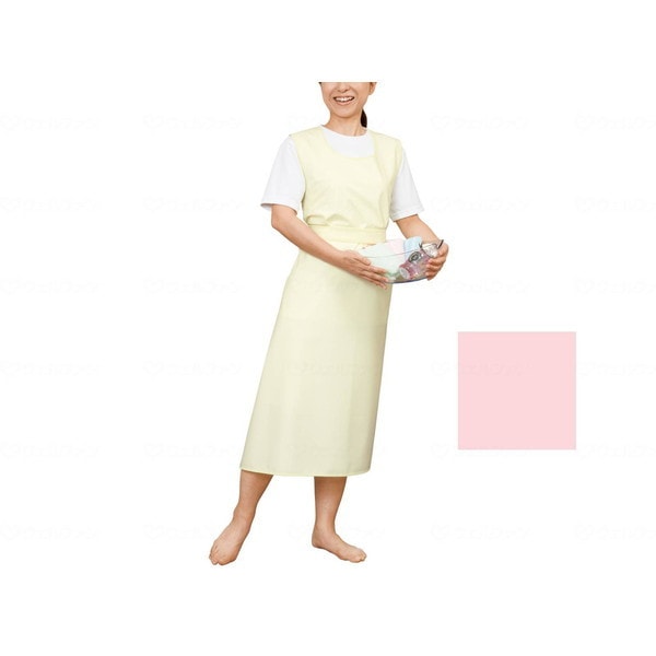 大阪エンゼル 入浴介助エプロン ひもタイプ ピンク M 6013 メーカー直送