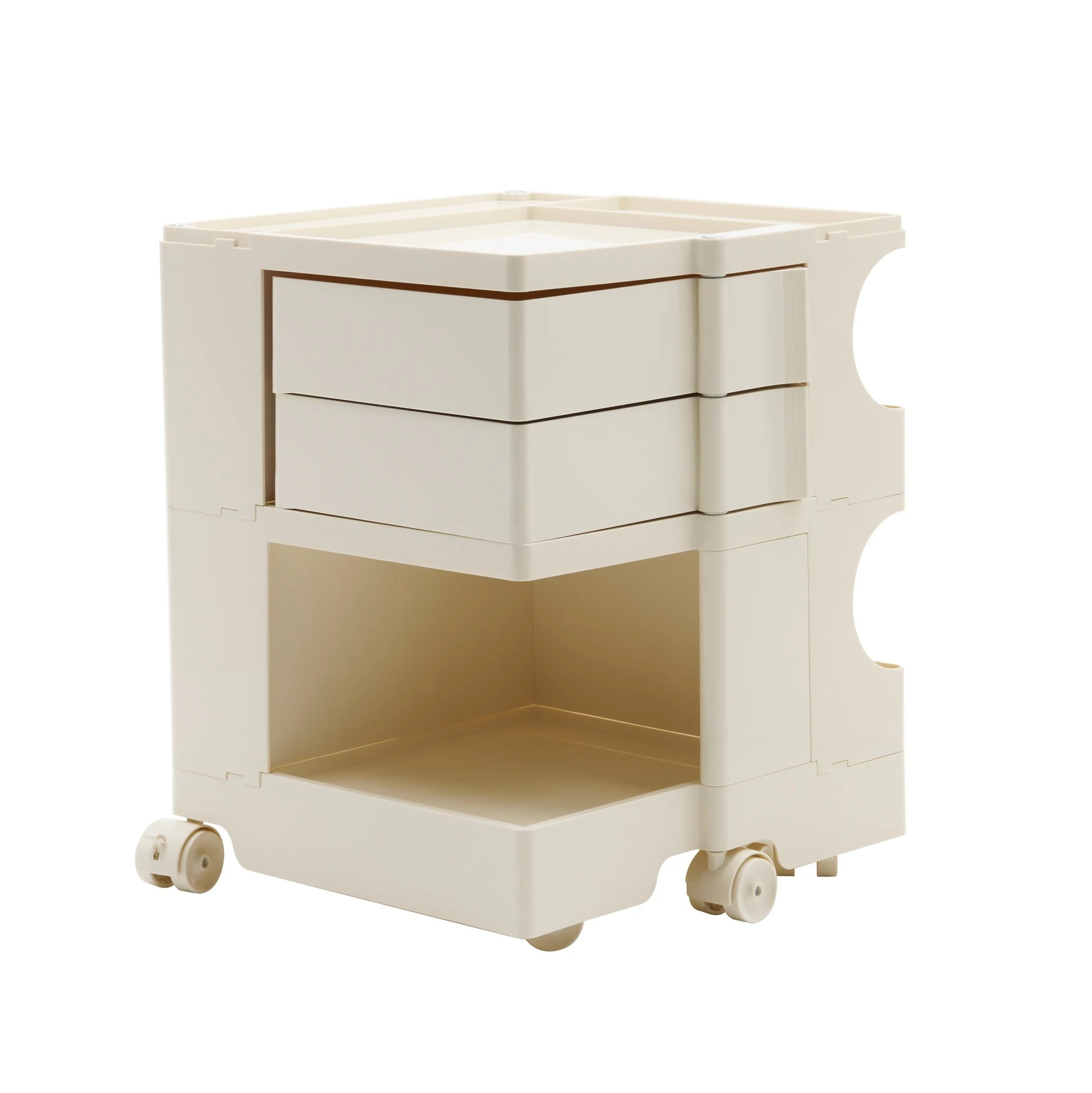 【アイボリー・2段】収納ワゴン ボビーワゴン キャスター付き ブレーキ付き おしゃれ 2段トレイ キッチンワゴン 回転式 収納 ベビーワゴン キッチン収納 ラック サイドワゴン キッチン ドレッサー