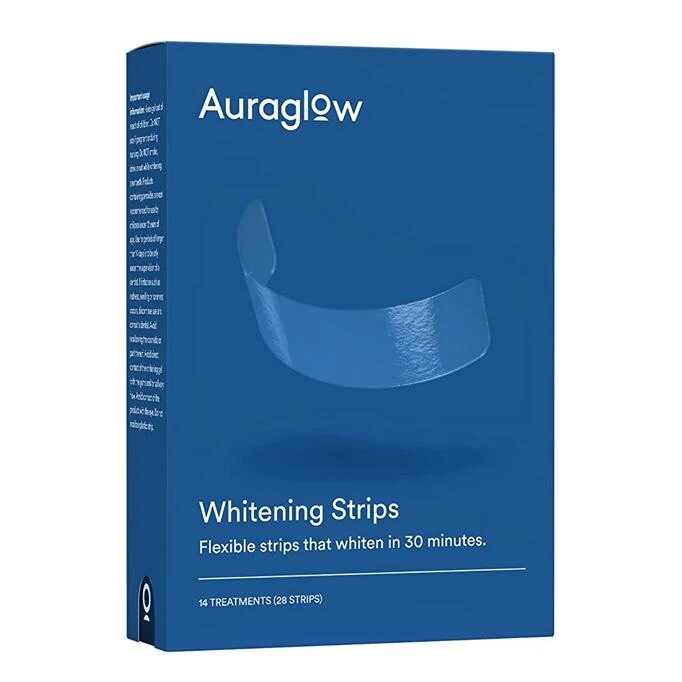 【追跡可能海外メール便】AuraGlow Teeth Whitening Strips 8 Strips, 14 Day Treatment オーラグロウ 14回分（28枚）