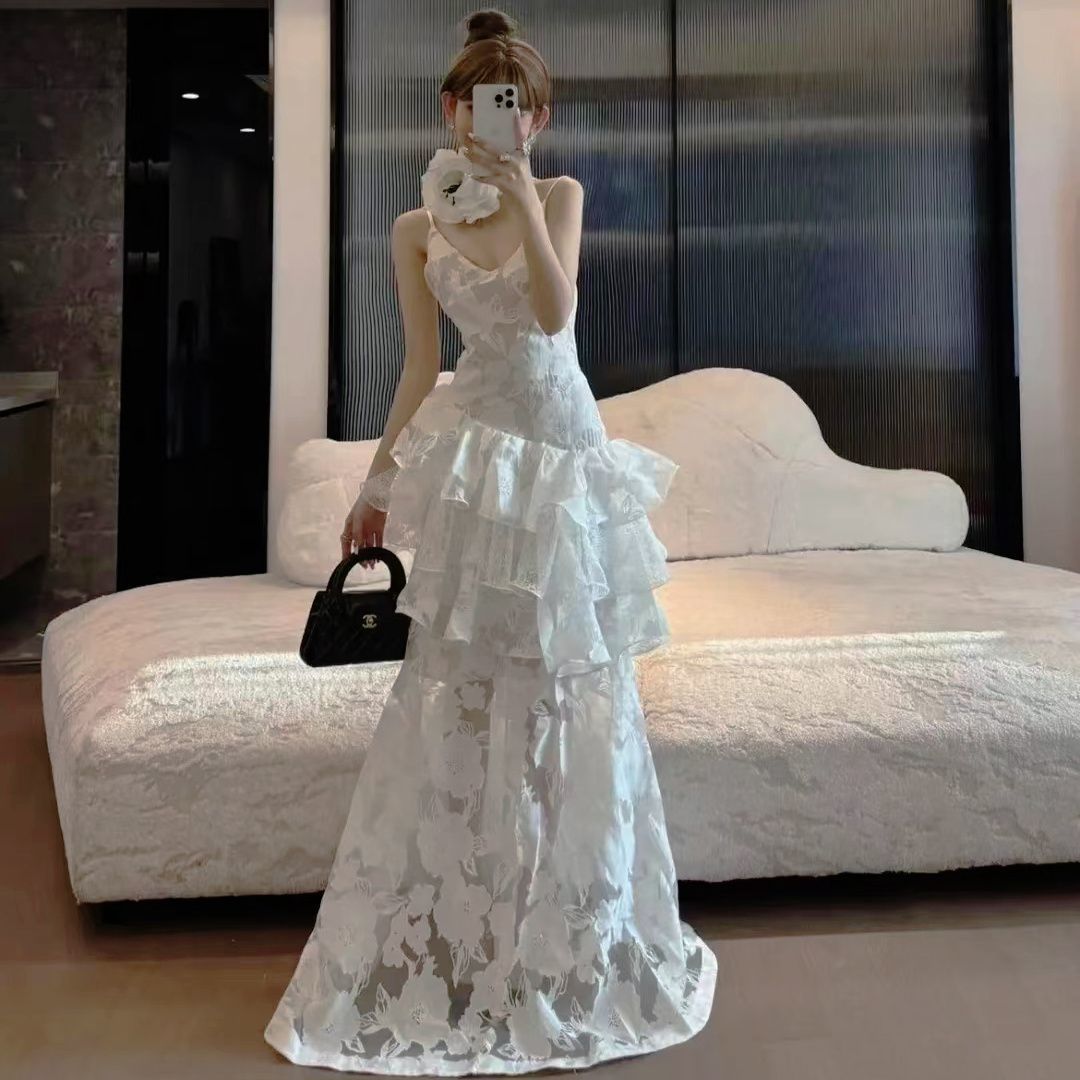パーティードレス ウェディングドレス 新作 高級感 白 ロングワンピース 結婚式 花嫁 成人式 お呼ばれ ウェディング 演奏会 二次会 前撮り ワンピース ロングドレス
