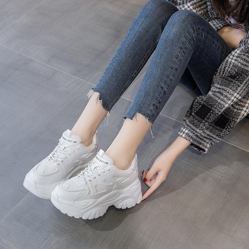 8cm身長アップダッドスニーカー厚底スニーカーレディースおしゃれインヒール軽量カジュアルシューズウォーキングランニングシューズ運動靴脚