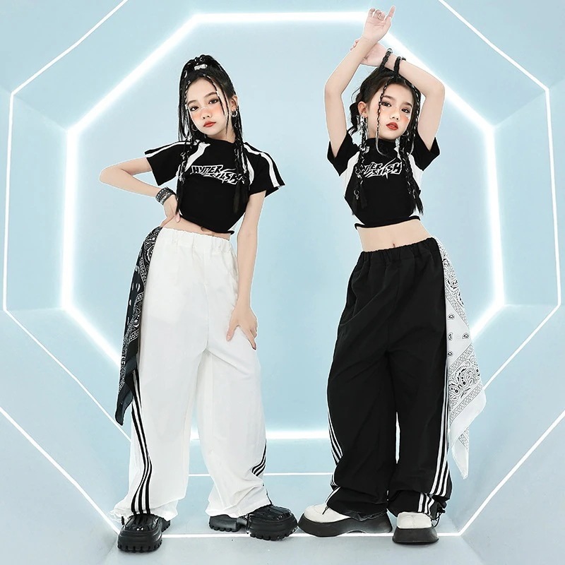 ジャズダンススーツ女性韓国風子供モダンダンス練習着ドラムパフォーマンススーツ子供ストリートダンスヒップホップスーツ