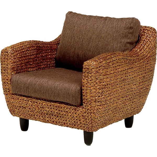 ソファー ソファ 1人掛け アジアンリゾート ブラウン 一人掛け パーソナルチェア 完成品 ひとり用 ウォーターヒヤシンス 座面高38cm