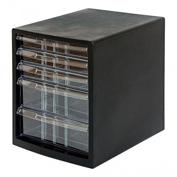 ナカバヤシ　A4レターケース　仕切　浅3深2段　クロ　A4E-SC5B