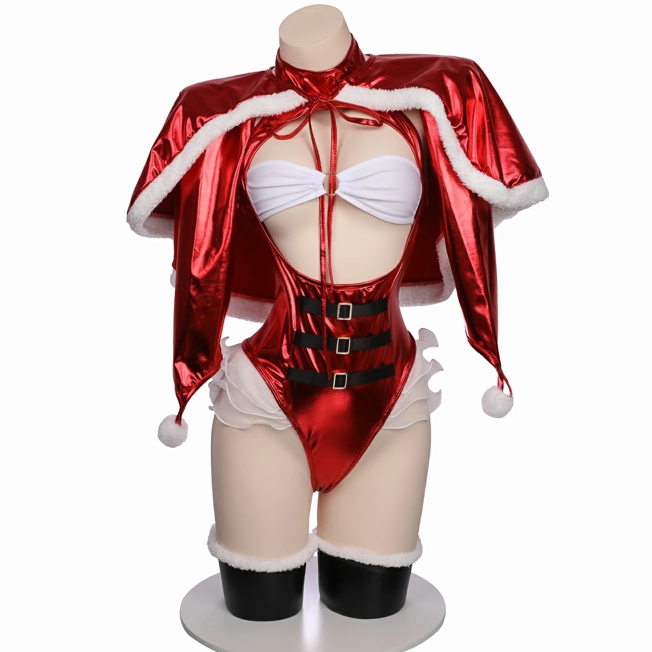 クリスマス サンタ コスプレ セクシー 可愛い ケープ えろい ベビドール サンタコス 衣装 クリスマス サンタクロース 仮装 コスチューム グローブ ストッキング付き