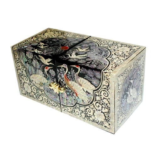 ギフトセット gift set/福袋 /螺鈿(らでん)飾り/韓国の工芸品/らでん飾り塗り物/記念品 /祝い返しやお返し品にも！螺鈿宝石箱 かメロディー宝石箱