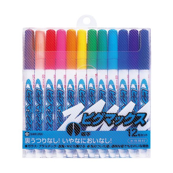 （まとめ）サクラクレパス 水性マーカー ピグマックス 細字 12色セット ZPK-S12 1パック(×10セット)