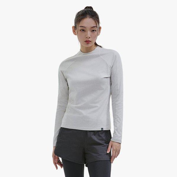 女性メランジモックネック半ハイネック起毛Tシャツ / PW3WT24W411_GN