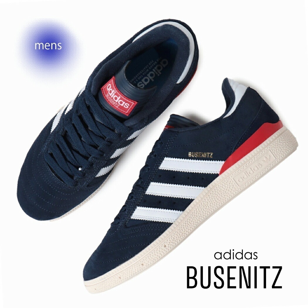 海外限定 adidas アディダス ブセニツ スニーカー SB BUSENITZ NAVY/WHITE ( 日本未発売 スケート SKATE 紺 ネイビー 白 ホワイト メンズ JH8132 )