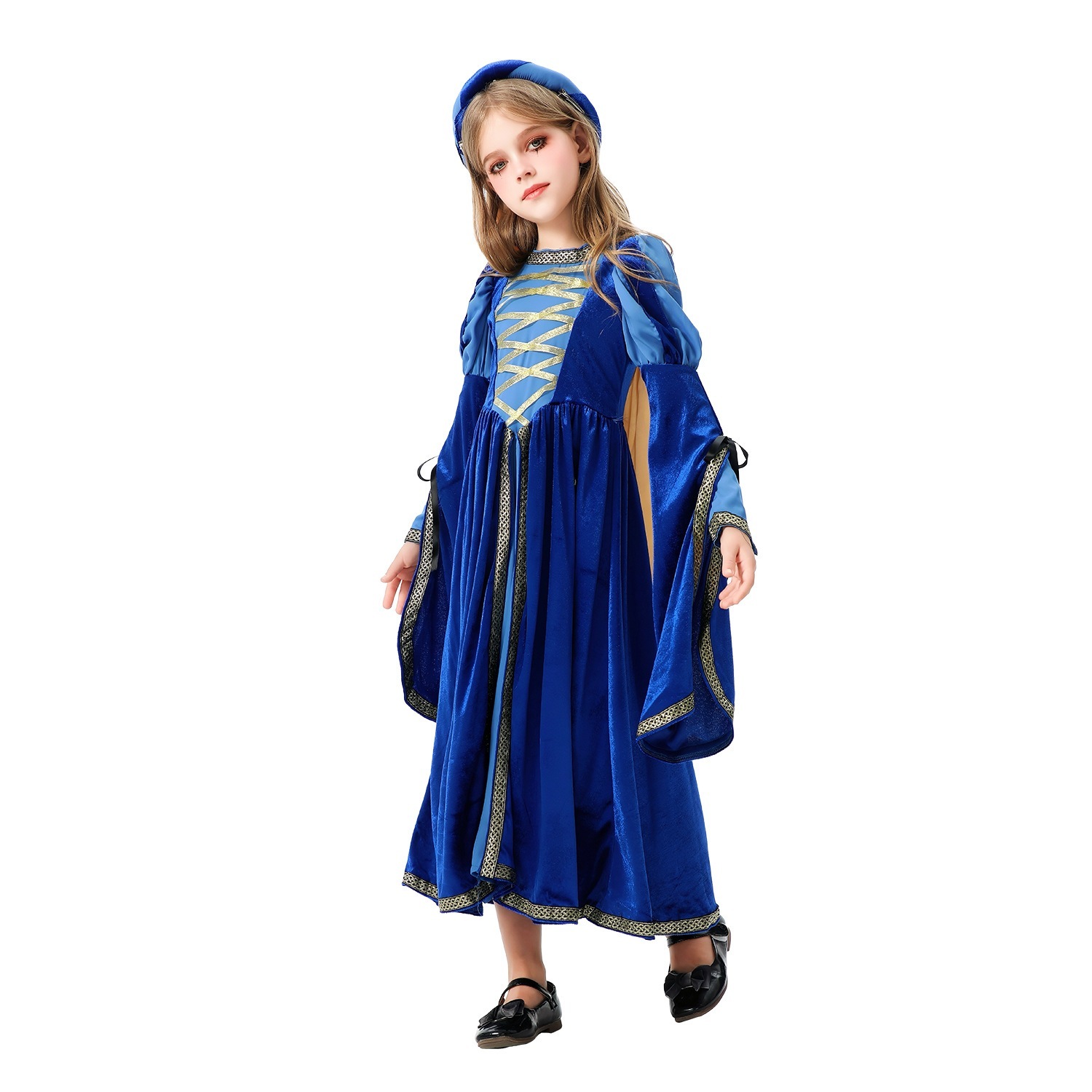 ハロウィンの子供用コスチュームレトロな宮殿風中世ルネッサンス風女の子のドレスカーニバルドレススカート