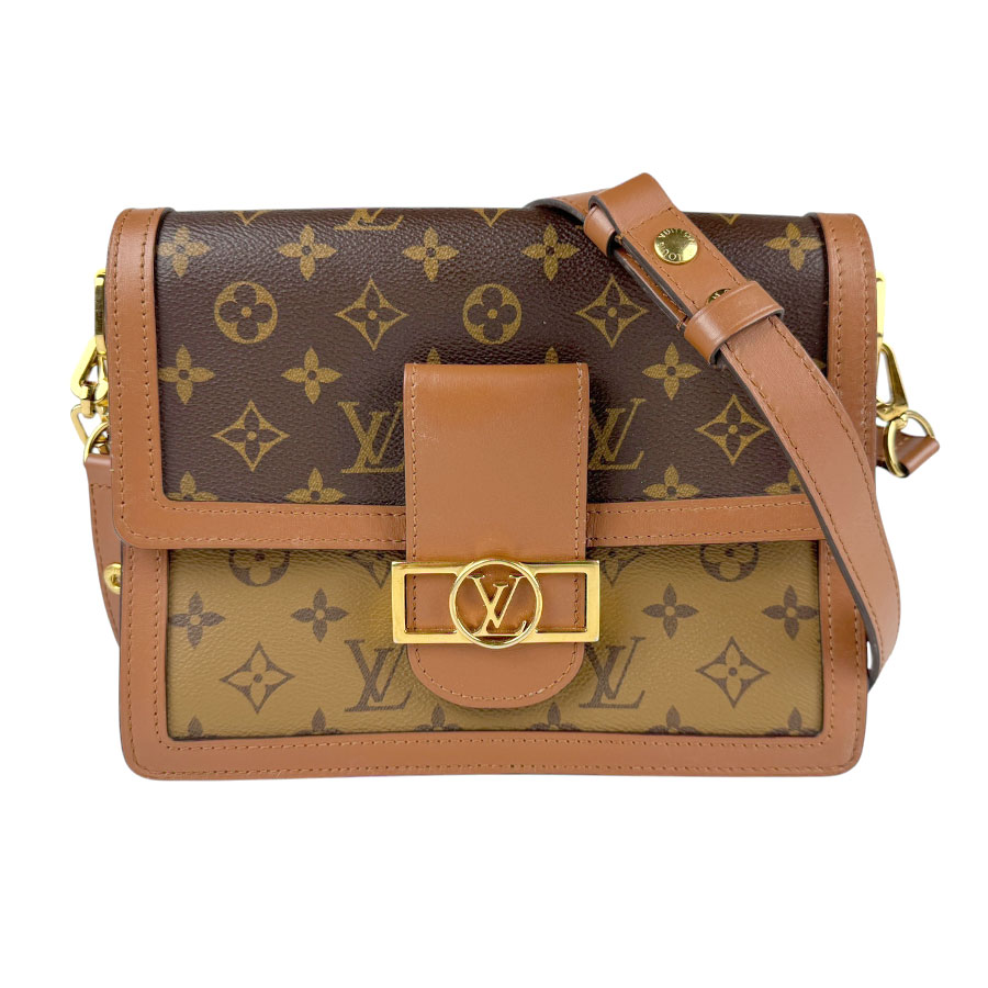 ルイ ヴィトン LOUIS VUITTON ショルダーバッグ 斜め掛けショルダーバッグ モノグラムリバース ドーフィーヌ MM モノグラムキャンバス ブラウン ゴールド レディース M45958 z4