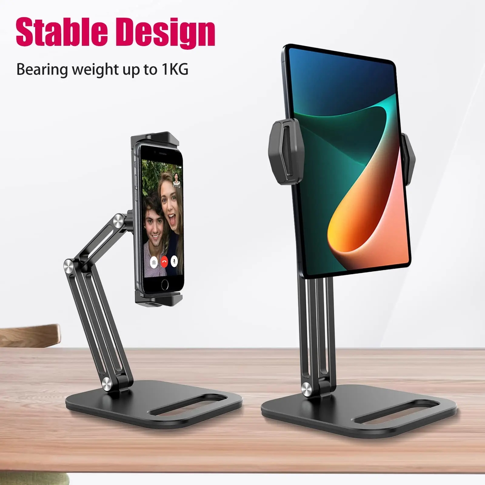 携帯電話ホルダー,調整可能なアーム,360 回転,ユニバーサル,折りたたみ式,マルチアングル,iPad, iPhone,タブレット,pcと互換性があります