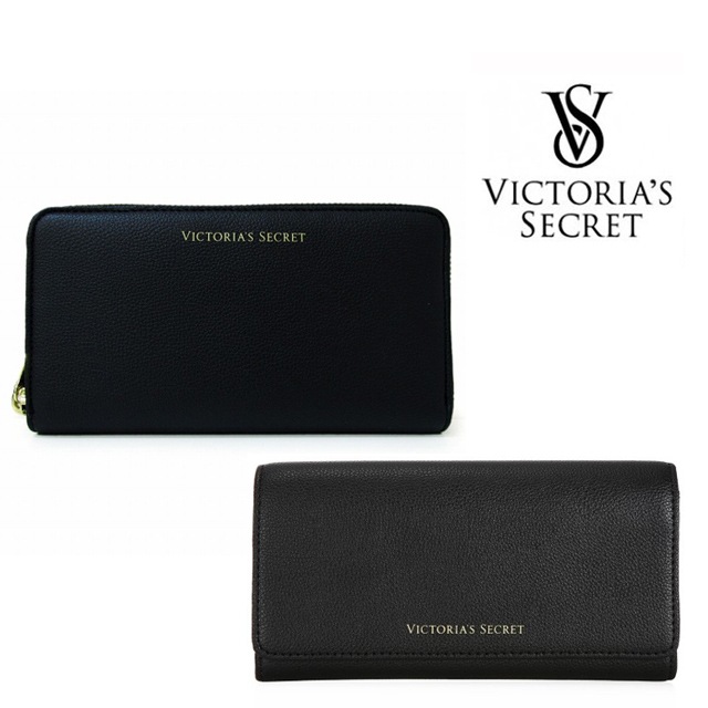 Victoria's Secret★ 長財布・黒 ドット ゴールドスタッド Qoo10] ヴィクトリアズシークレット ヴィクシー 長財布