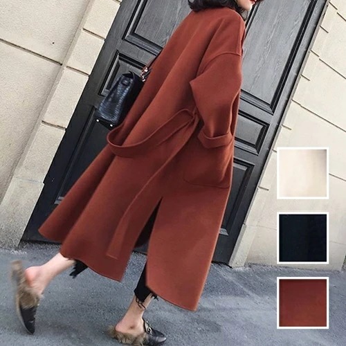 アウター コート 韓国 ファッション レディース 秋 冬 カジュアル コーデ シンプル 定番 セレカジ 20代 30代 40代 2025 オーバーサイズ ガウンコート ウエストマーク 8,094円