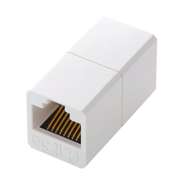 (まとめ) エレコム コンパクトRJ45延長コネクタカテゴリー6A用 LD-RJ45JJ6AY2 1個 (×10セット)