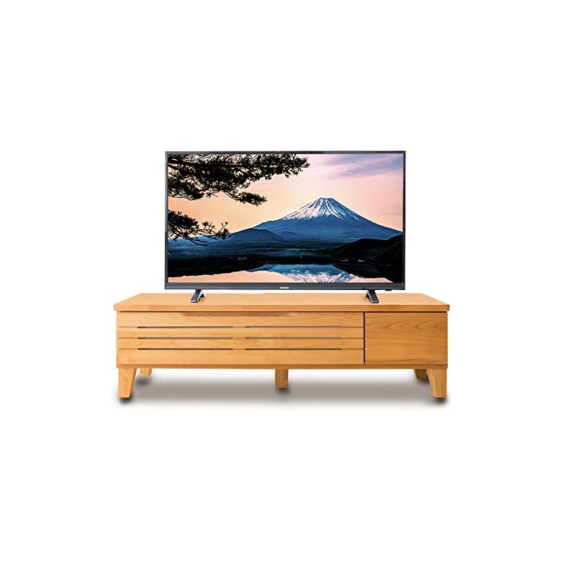 【即納】【40-43型推奨】 アイリスプラザ テレビ台 テレビボード ローボード 幅約120cm 奥行約40cm 高さ約35cm 42型 ナチュラル 天然木 引き出し付き アルダー材 扉付 完成品 耐