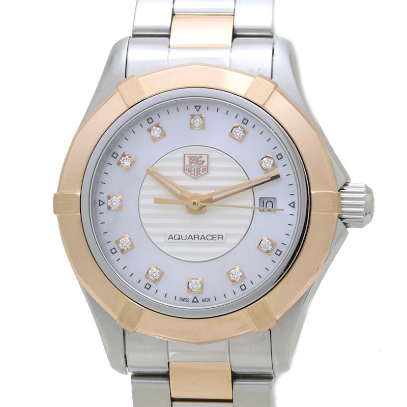 アクアレーサー 11Pダイヤモンド WAP1451.BD0837【2021年購入/電池交換済】PGP(ピンクゴールドメッキ) xステンレススチール レディース /39711【中古】【腕時計】
