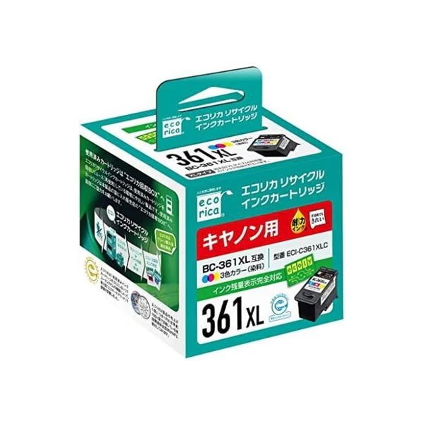 2個セット エコリカ ECI-C361XLC キヤノン BC-361XL対応 4,755円