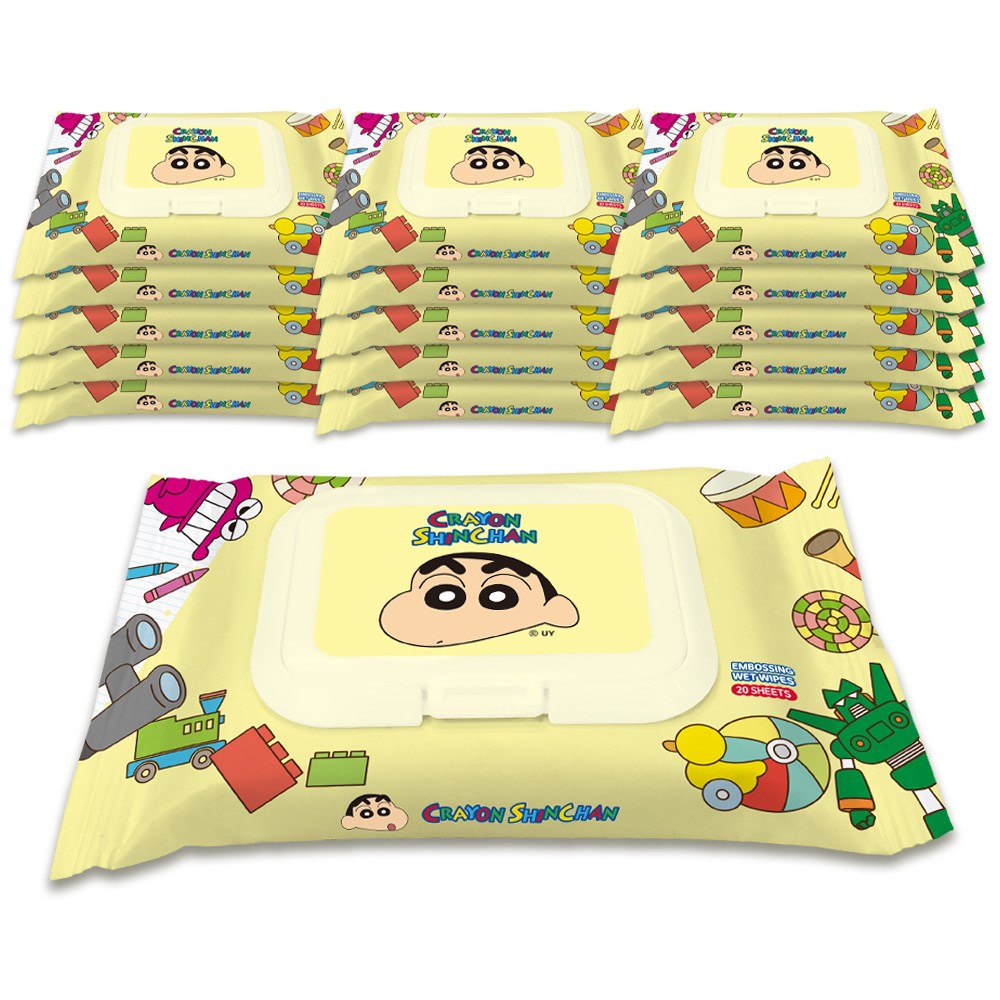 クレヨンしんちゃん エンボス 赤ちゃん ウェットティッシュ キャップ型 20枚 x 16パック 5,067円