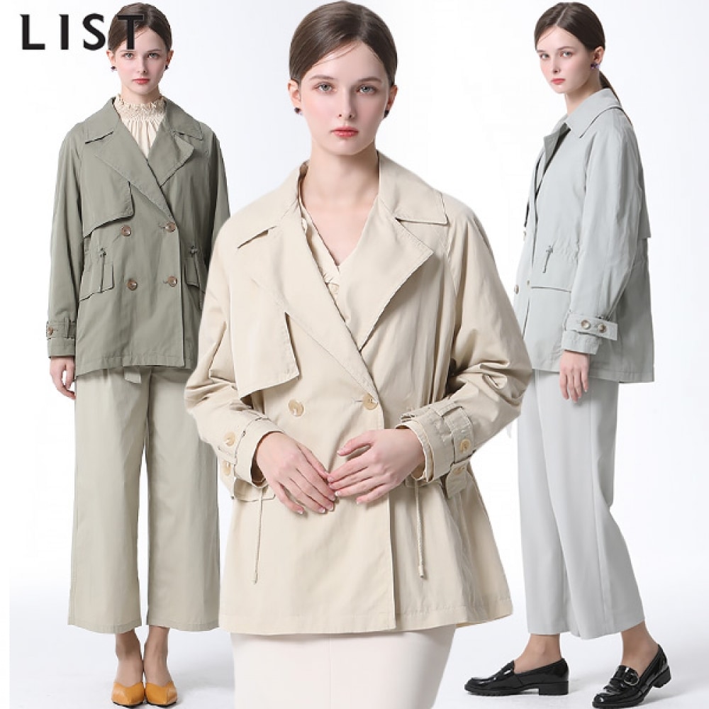 (Liszt) ドローストリングハーフトレンチコート