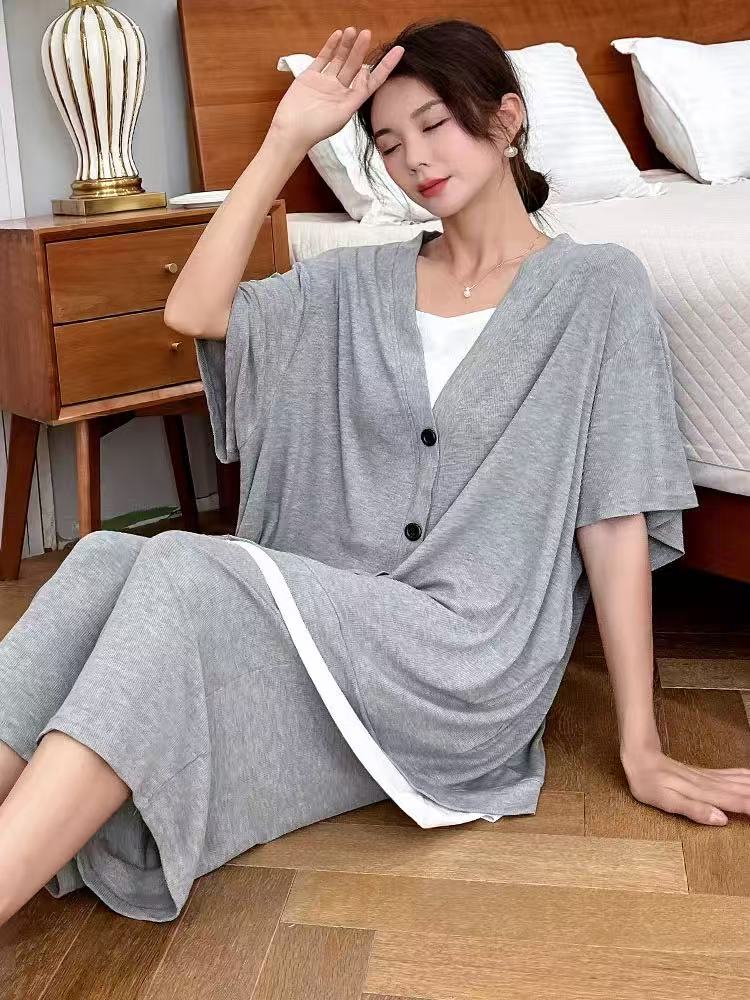 パジャマ レディース 夏 大きいサイズ 4xl 5xl 寝巻き ルームウェア上下セット 部屋着