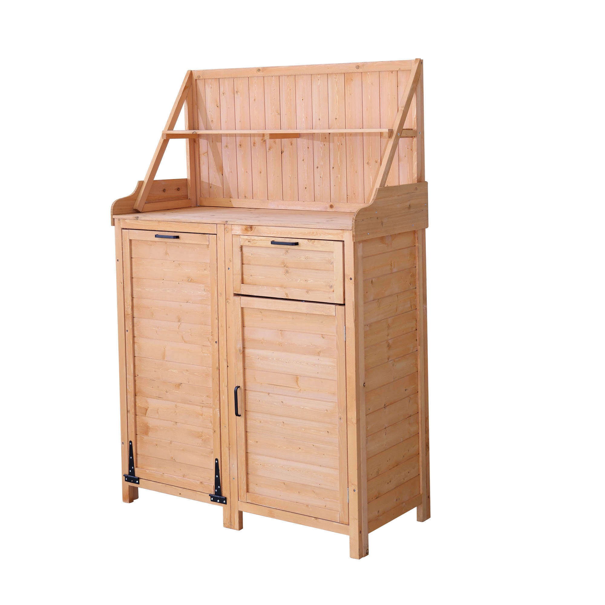 【国内発送】1022025新作 木製物置き収納 物置 収納庫 シェルフ 天然杉 ガーデンファニチャー 屋外収納 天然木 ウッドストッカー ベランダ 庭 屋外