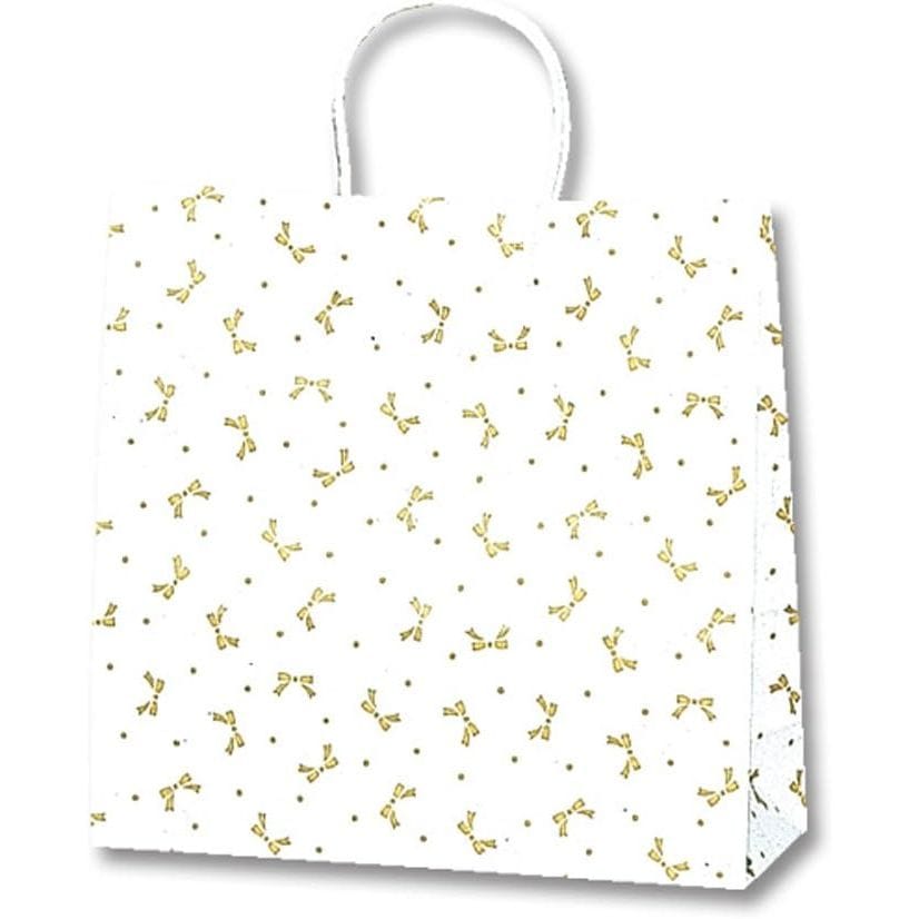 （まとめ買い）シモジマ HEIKO 手提げ紙袋 25チャームバッグ 25CB 3才 ニューリボン 金 50枚 幅320xマチ115x高310mm 003258500 [x3セット]