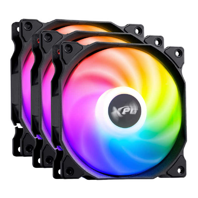 ADATA　ケースファン 3個セット ［ 120mm /1850RPM ］ ブラック　VENTO 120 ARGB PWM 3C-BKCWW