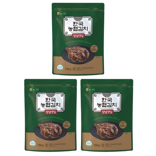 農協食品 韓国農協キムチ 味付け かき葉 150g x 3パック おいしいおかず料理 手軽な本飯跡キャンプ