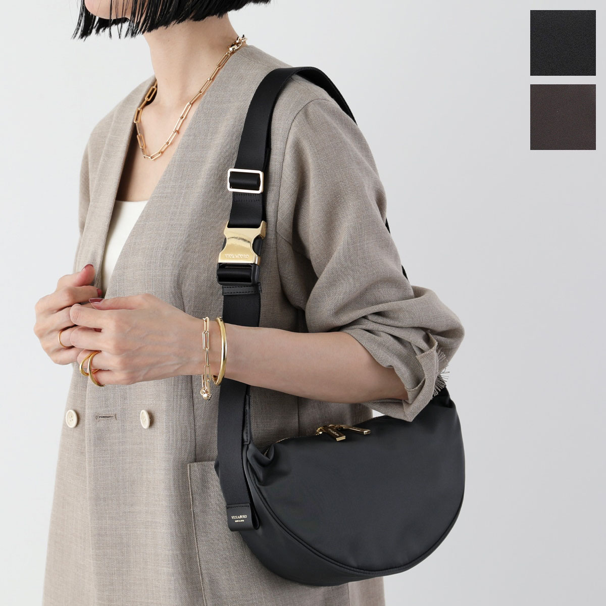 VIOLAdORO ヴィオラドーロ ボディバッグ BIANCA V-2247 レディース ナイロン ショルダーバッグ バックル クロスボディ 鞄 カラー3色