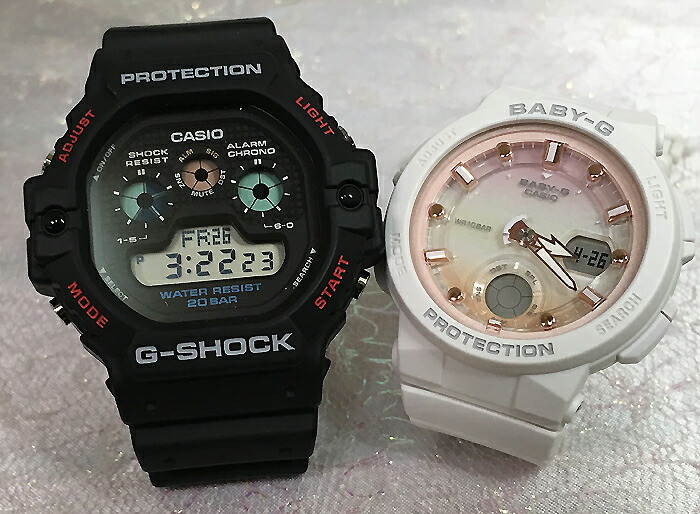 恋人たちのGショックペアウオッチ　G-SHOCK BABY-G ペア腕時計 カシオ 2本セット アナデジ DW-5900-1JF BGA-250-7A2JF 人気 婚約　夫婦 高級　クリスマス プ