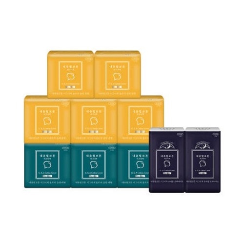 ナチュラルコットンシグネチャー ウルトラスリム正面カバー生理用ナプキンミックス10パックセット 中型12Px5パック+大型10Px3パック+スーパーロングオーバーナイト7Px2パック 快適な柔らかい生