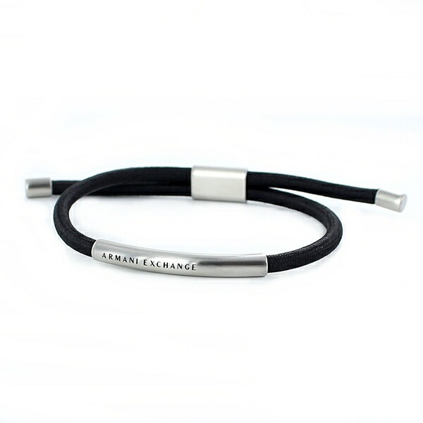 アルマーニエクスチェンジ メンズ ブレスレット アクセサリー ブラック シルバー 男性 ブランド アクセ AXG0041040 ブランド 誕生日プレゼント ポイント消化