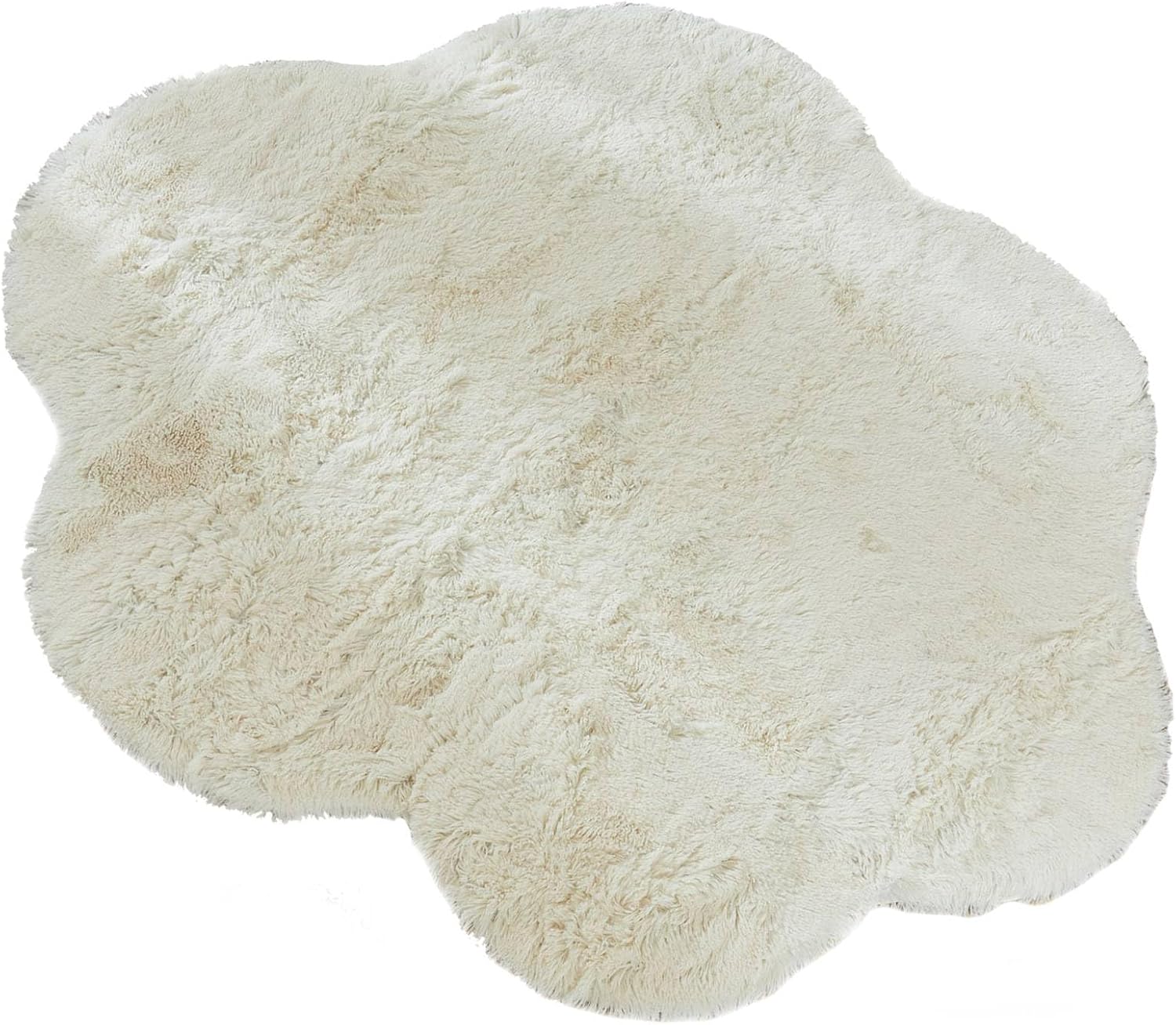 グラムスタイル ラグ 洗える ラグマット 滑り止め付 抗菌 防臭 オールシーズン対応 雲形 190x235cm スノー