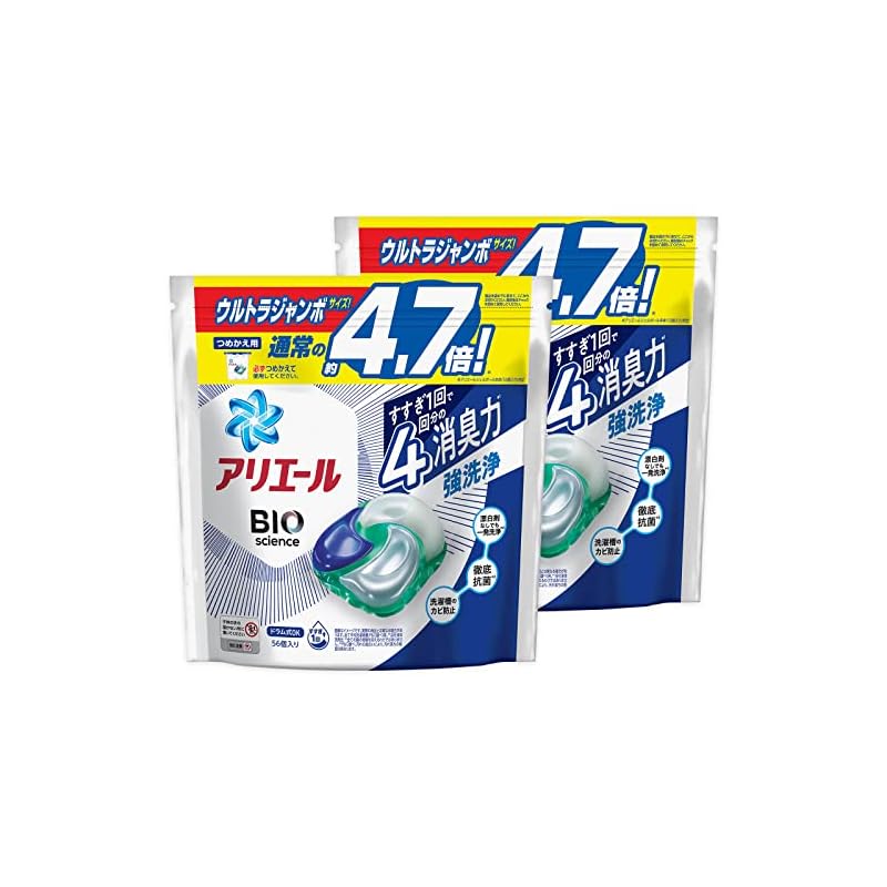 【まとめ買い】 アリエール ジェルボール4D 洗濯洗剤 詰め替え 56個x2袋