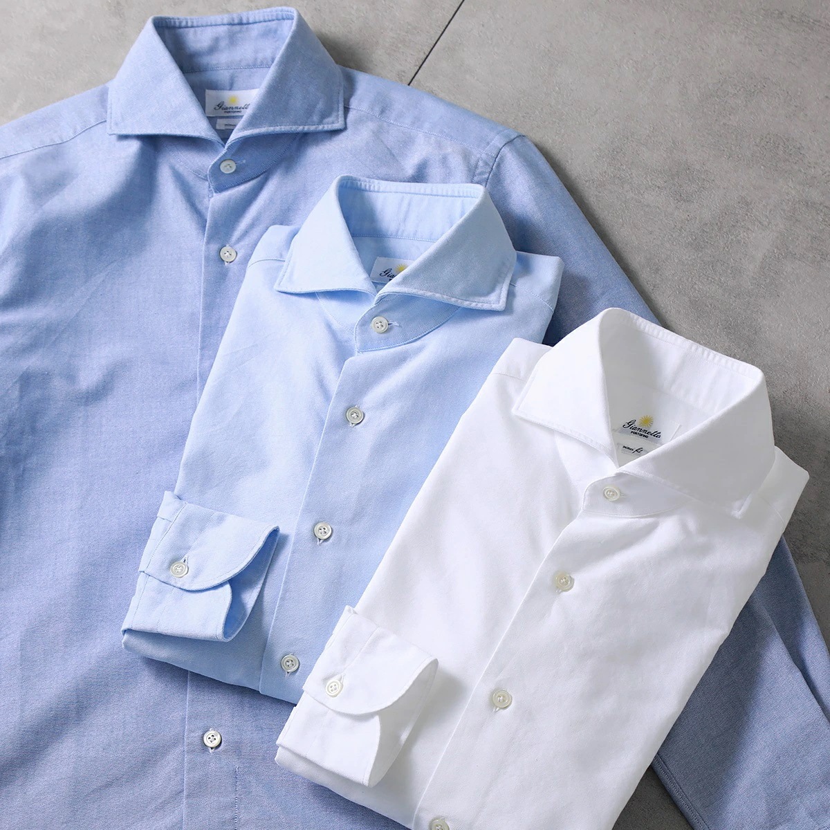 GIANNETTO ジャンネット シャツ VINCI FIT ヴィンチフィット AC146 メンズ コットン オックスフォード カッタウェイ 長袖 無地 カラー3色