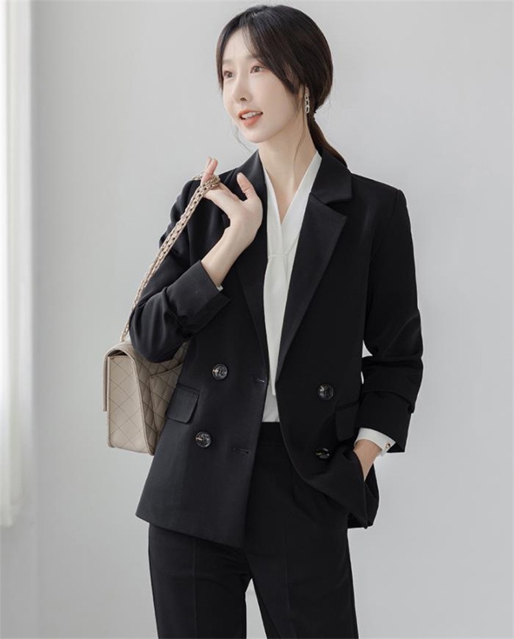 韓国ファッション プロフェッショナル フォーマル シンプル ブレザー セット インタビュー