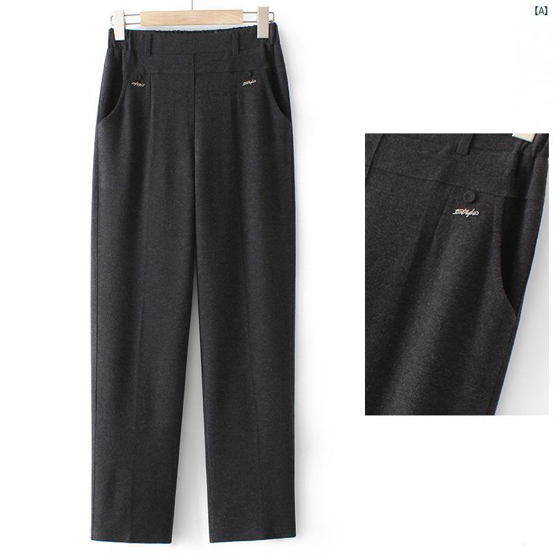 レディース ファッション おしゃれ 春夏 秋　冬 大人 上品 高級 マダム プレゼント 敬老日　おばあちゃん パンツ 春秋 ズボン 伸縮性 ウエスト ハイウエスト ストレート
