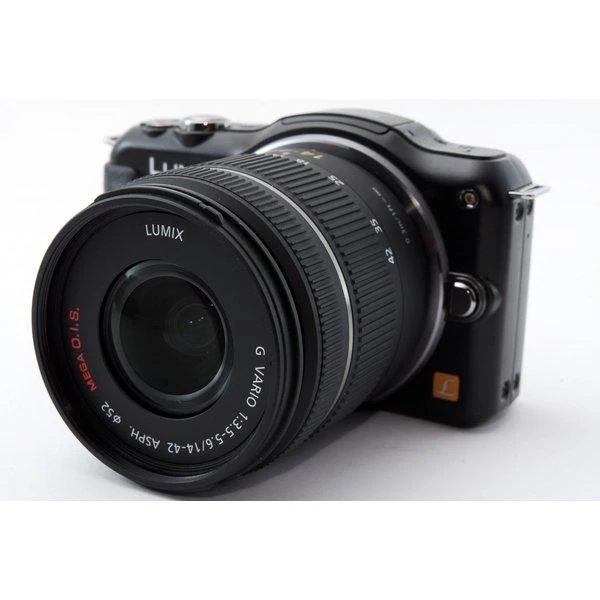【中古】パナソニック Panasonic DMC-GF5 レンズセット ブラック 美品 SDカードレンズフード付き