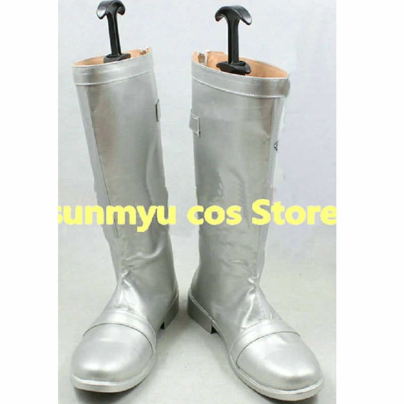 シルバー靴　ロングブーツ　オーダーサイズ　 コスプレ靴